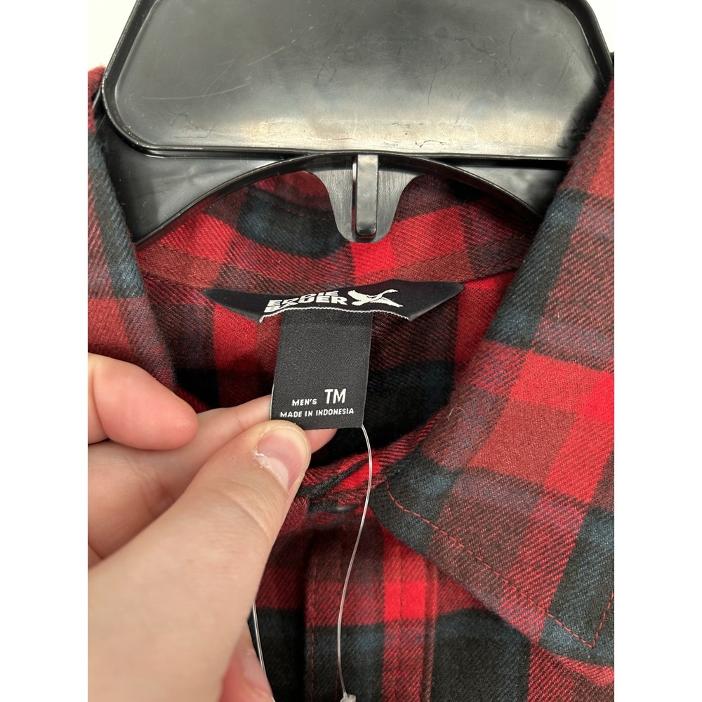 Eddie Bauer Excavation 3.0 Flannel Shirt Mens TM Medium Tall Red Plaid Button Up - Picture 5 of 11